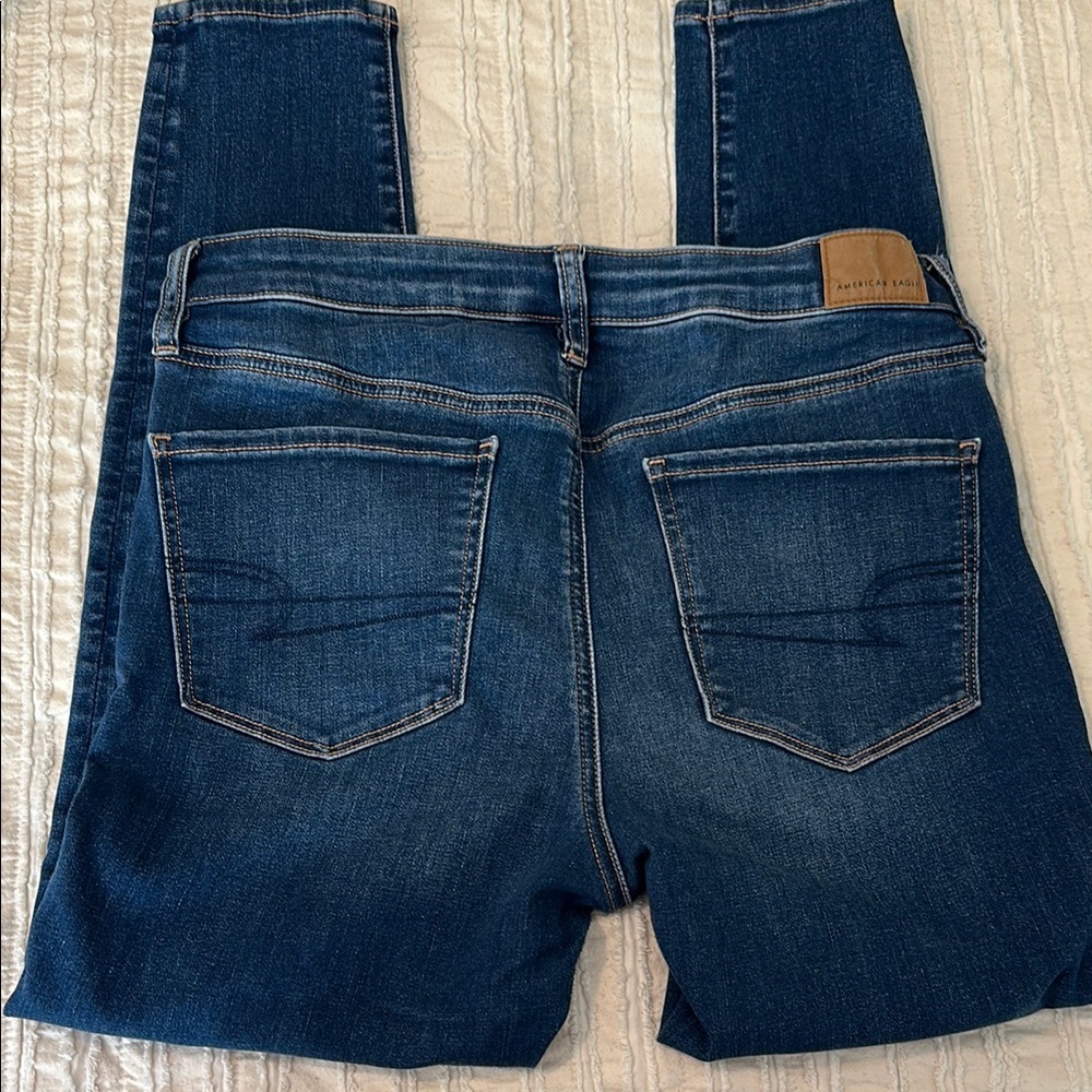 American Eagle Outfitters Dark Blue High Rise Jeggings - Picture 8 of 8